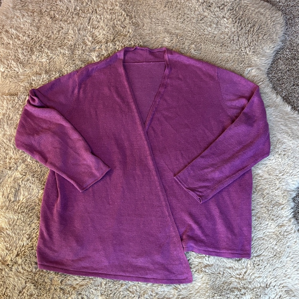 Eileen Fisher Purple Wrap 100% Linen